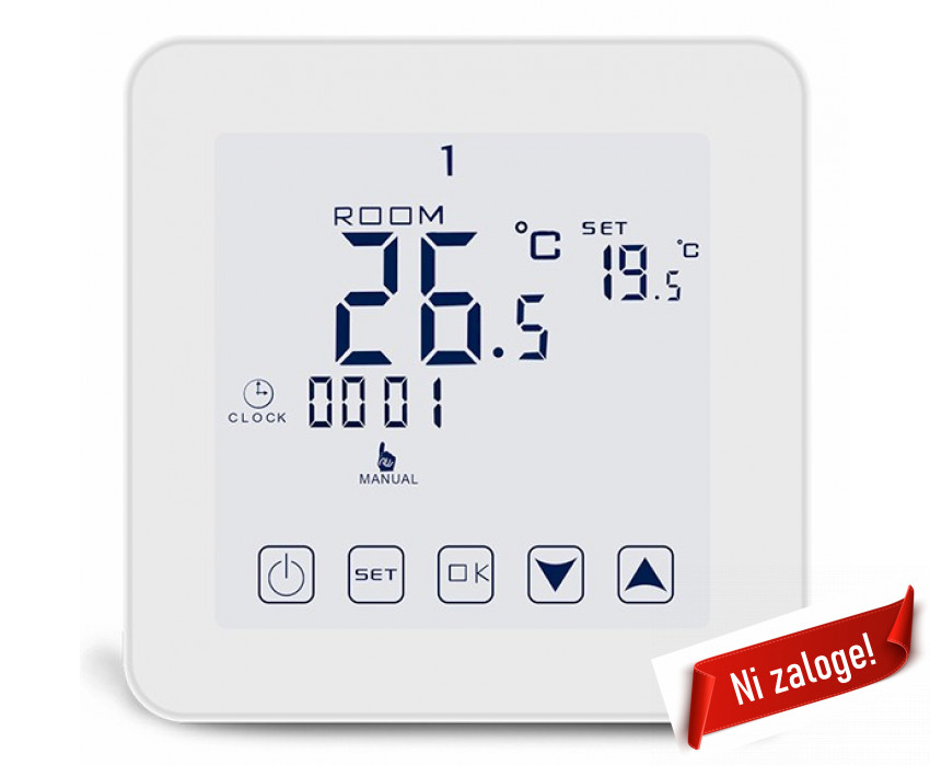 Sobni termostat IB5-5 z upravljanjem na dotik - touch in osvetlitvijo iz ozadja